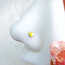 Load image into Gallery viewer, 18G 1/4 Gold Tone ASTM F-136 Implant Grade Titanium Heart End L Shape Nose Ring
