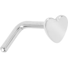 Load image into Gallery viewer, 20G 1/4 ASTM F-136 Implant Grade Titanium Heart End L Shape Nose Ring
