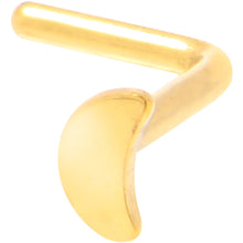 将图片加载到图库查看器，20G 1/4 Gold Tone ASTM F-136 Implant Grade Titanium Moon End L Shape Nose Ring
