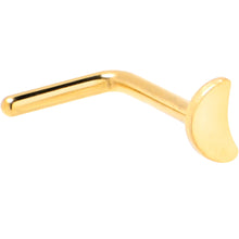 将图片加载到图库查看器，20G 1/4 Gold Tone ASTM F-136 Implant Grade Titanium Moon End L Shape Nose Ring
