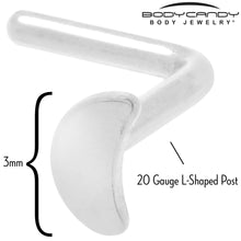 Load image into Gallery viewer, 20G 1/4 ASTM F-136 Implant Grade Titanium Moon End L Shape Nose Ring
