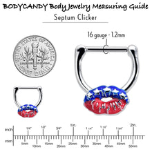 Load image into Gallery viewer, 16G 5/16 Patriotic Kissy Lips Cartilage Clicker

