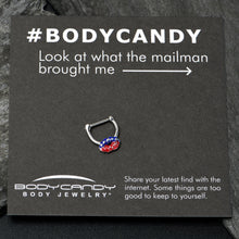 Load image into Gallery viewer, 16G 5/16 Patriotic Kissy Lips Cartilage Clicker

