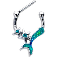 Load image into Gallery viewer, 16G 5/16 Blue Gem Green Mermaid Tail Stars Cartilage Clicker
