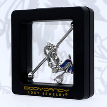Load image into Gallery viewer, 14G Clear Gem Floral Mermaid Moon Dangle Project Bar 38mm

