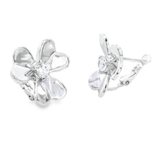 Load image into Gallery viewer, Cubic Zirconia Flower Earrings Sterling Silver
