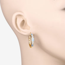 将图片加载到图库查看器，2.66 Carat Genuine Blue Topaz and White Topaz .925 Sterling Silver Earrings

