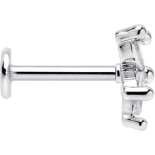 Load image into Gallery viewer, 16G 5/16 Clear CZ Gem Flower Fantastic Internally Threaded Labret
