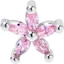 Load image into Gallery viewer, 16G 5/16 Pink CZ Gem Flower Fantastic Internally Threaded Labret
