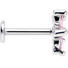 Load image into Gallery viewer, 16G 5/16 Pink CZ Gem Flower Fantastic Internally Threaded Labret
