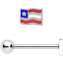 将图片加载到图库查看器，Patriotic Flag Barbell Tongue Ring
