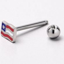 将图片加载到图库查看器，Patriotic Flag Barbell Tongue Ring
