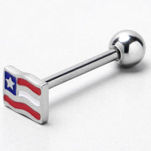 将图片加载到图库查看器，Patriotic Flag Barbell Tongue Ring
