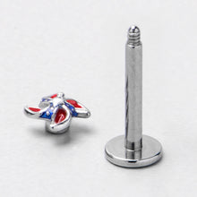 Load image into Gallery viewer, 16G 5/16 Patriotic Pinwheel Labret Monroe Tragus
