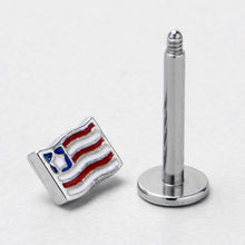 Load image into Gallery viewer, 16G 5/16 Patriotic Flag Labret Monroe Tragus
