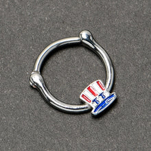 Load image into Gallery viewer, 16G 3/8 Patriotic Uncle Sam Top Hat Cartilage Clicker
