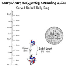 将图片加载到图库查看器，Patriotic Pinwheel Double Mount Belly Ring
