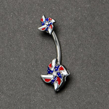 将图片加载到图库查看器，Patriotic Pinwheel Double Mount Belly Ring
