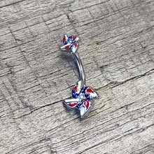 将图片加载到图库查看器，Patriotic Pinwheel Double Mount Belly Ring
