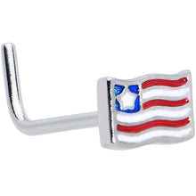 将图片加载到图库查看器，20G 7mm Patriotic Flag L Shape Nose Ring
