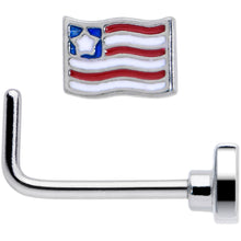 将图片加载到图库查看器，20G 7mm Patriotic Flag L Shape Nose Ring
