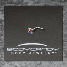 Load image into Gallery viewer, 20G 7mm Patriotic Uncle Sam Top Hat L Shape Nose Ring
