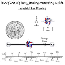 Load image into Gallery viewer, 14G Patriotic Pinwheel Industrial Barbell 38mm
