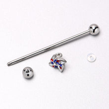 Load image into Gallery viewer, 14G Patriotic Pinwheel Industrial Barbell 38mm

