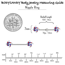 Load image into Gallery viewer, 14G 9/16 Patriotic Pinwheel Barbell Nipple Ring Set
