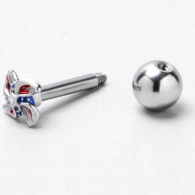 将图片加载到图库查看器，16G 1/4 Patriotic Pinwheel Cartilage Tragus Earring
