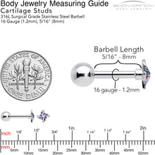 将图片加载到图库查看器，16G 1/4 Patriotic Pinwheel Cartilage Tragus Earring
