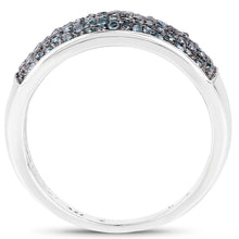 Load image into Gallery viewer, 0.42 Carat Genuine Blue Diamond .925 Sterling Silver Ring
