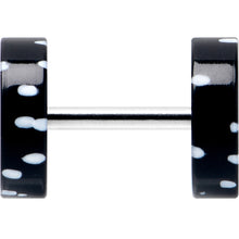Load image into Gallery viewer, 16G Black Acrylic Polka Dots White Cheater Plug Set
