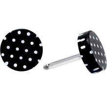 Load image into Gallery viewer, 16G Black Acrylic Polka Dots White Cheater Plug Set
