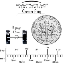 Load image into Gallery viewer, 16G Black Acrylic Polka Dots White Cheater Plug Set
