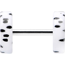 Load image into Gallery viewer, 16G White Acrylic Polka Dots Black Cheater Plug Set
