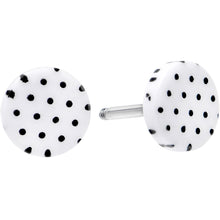 Load image into Gallery viewer, 16G White Acrylic Polka Dots Black Cheater Plug Set
