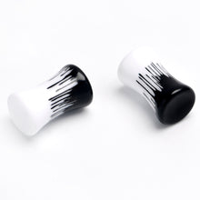 将图片加载到图库查看器，White Black Drip Acrylic Double Flare Plugs
