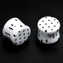 Load image into Gallery viewer, White Acrylic Retro Dots Black Double Flare Plug Set  6mm to 20mm Sizes
