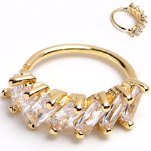 Load image into Gallery viewer, 20G 5/16 Gold Toned Princess Cubic Zirconia Bendable Hoop
