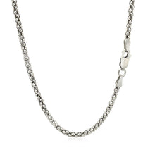 将图片加载到图库查看器，Rhodium Plated 2.5mm Sterling Silver Popcorn Style Chain
