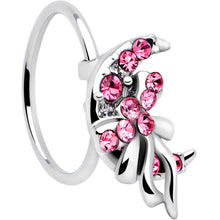 Load image into Gallery viewer, 20G 5/16 Pink Gem Cartilage Helix Hoop Earring
