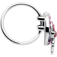 Load image into Gallery viewer, 20G 5/16 Pink Gem Cartilage Helix Hoop Earring
