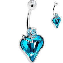 将图片加载到图库查看器，Clear Blue Gem Strawberry Love Belly Ring
