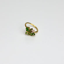 Load image into Gallery viewer, 20G 5/16 Green Gem Gold Tone Butterfly Grapes Nose Hoop

