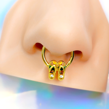 Load image into Gallery viewer, 16G 5/16 Clear Gem Gold Tone Beach Sandals Cartilage Clicker
