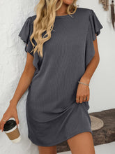 Load image into Gallery viewer, Ruffled Round Neck Short Sleeve Dress Feminine Simple Classic Dress Breathable And Comfy Dress
