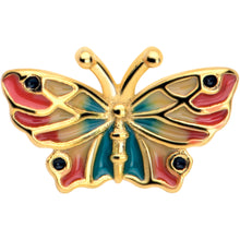 Load image into Gallery viewer, Gold Tone Sunrise Butterfly Barbell Tongue Ring
