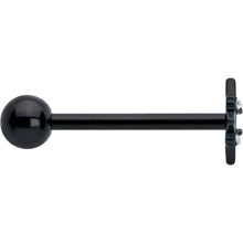 将图片加载到图库查看器，Clear CZ Gem Black Gothic Star Barbell Tongue Ring
