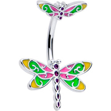 将图片加载到图库查看器，Dragonfly Colors Double Mount Belly Ring
